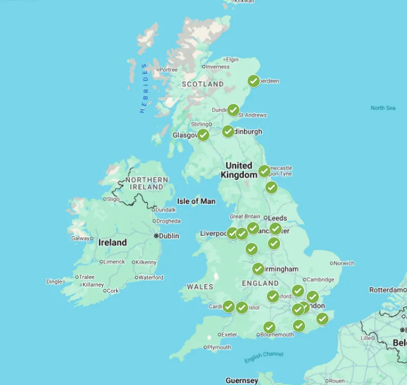 Map of our locations